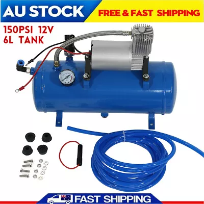 12V 150Psi 6L Tank Air Compressor Tyre Inflator Pump For Air Horn Vehicle Tire L • $97