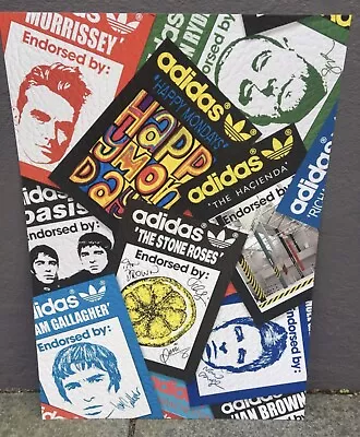 £15 • Buy Adidas ORIGINALS Manchester Music Icons A3 Print Art Oasis Roses Mondays Liam
