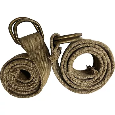 Men's Thick Khaki Canvas D-ring Belts Length: 50   2 Pcs Pack  • $12.50