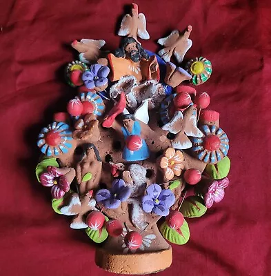 Tree Of Life Mexican Folk Art Metepec Clay Candelabra Garden Of Eden • $100