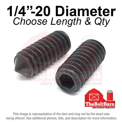 1/4 -20 Alloy Cone Point Allen Socket Set Screw Coarse Black Oxide (Pick Size) • $268.99