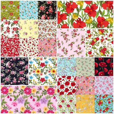 Vintage Floral Mix Fabric Scraps Bundle 100% Cotton Patchwork Quilting Remnants • £3.15