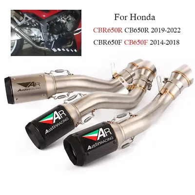 For Honda CBR650F CB650F 2014-2018 Exhaust Tips Carbon Muffler Mid Pipe System • $150.19