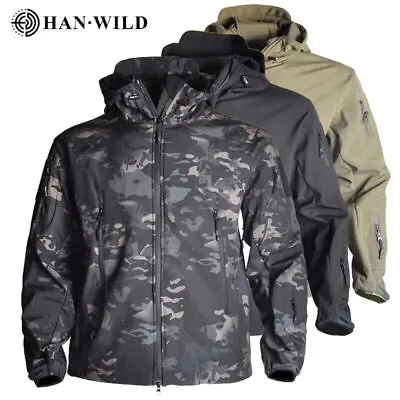 Men Hunting Jackets Soft Military Tactical Jacket Combat Fleece Coat Windbreaker • $64.89