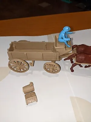 Marx Custers Last Stand Playset Buckboard Wagon With Driver • $185.99