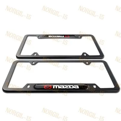 For MAZDA 3 6 Black License Plate Frame Stainless Steel Metal New X2 • $18.13