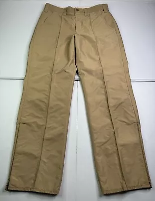 Vtg Cabelas GoreTex Khaki Hunting Outdoor Rain Pants Ankle Zip USA Made 32x32 • $49.95