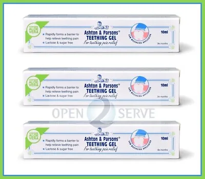 3x Ashton And Parsons Teething Gel For Pain Relief 10ml - Lactose & Sugar Free. • £9.99