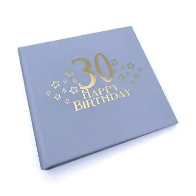 30th Birthday Blue Photo Album Gift With Gold Script • £14.99