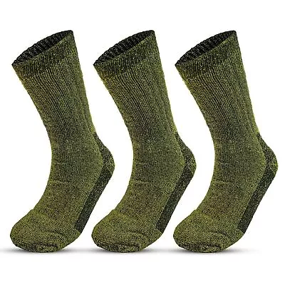 Mens Merino Wool Blend Military Work Boot Thick Thermal Winter Socks 2.8 Tog Lot • £10.99