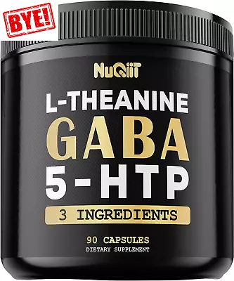 3-in-1 GABA Supplements 750mg L-Theanine 200mg & 5-HTP Relaxation & Mood Support • $49.99