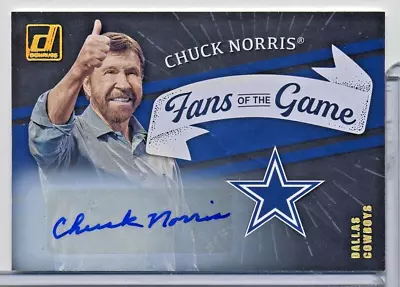 $185 • Buy Chuck Norris 2022 Fans Of The Game Autograph Walker Texas Ranger Dallas Cowboys