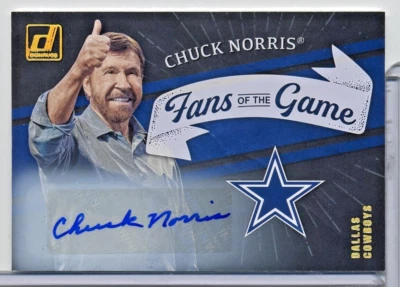 $185 • Buy Chuck Norris 2022 Fans Of The Game Autograph Walker Texas Ranger Dallas Cowboys