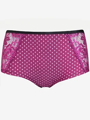 Ex Stores  Bright Magenta  Spot Lace  Trim Shorts  Size Uk 12  Bnwot   • £1.99