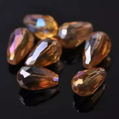 £2.70 • Buy Crystal Glass Teardrop Faceted Loose Craft Beads Lot 5x3 7x5 12x8 15x10 18x12mm