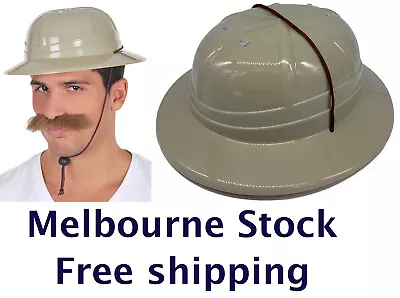 Plastic SAFARI HAT - Grey African Hunter Jungle Pith Helmet Costume Accessory  • $19.80