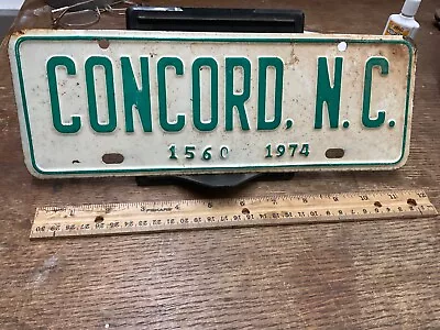 License Plate Vintage North Carolina City Concord # 1560 1974 Rustic • $9.25