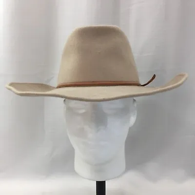 Vintage Rockmount Ranchwear Wind River 1850 Felt Cowboy Hat Tan Size 7 1/8 • $75