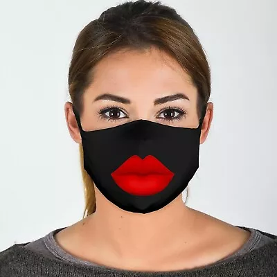 Red Lips Novelty Unisex 4 Ply Cotton Jersey Face Covering/Masks  • £9.99