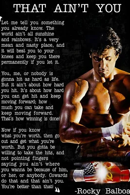 Rocky Balboa Movie Quote That Ain't You Graphic Print Wall Art - POSTER 20x30 • $23.99