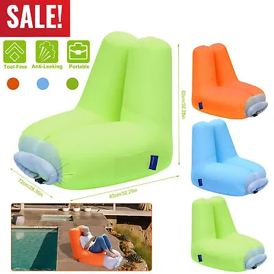 £19.61 • Buy Inflatable Lounger Air Sofa Chair Couch W/ Portable Organizing Bag Beach Sofa