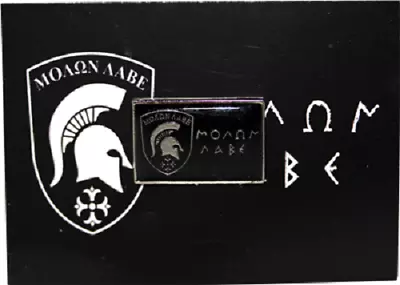 Molon Labe Bike Motorcycle Hat Cap Lapel Pin (Rectangle) Standard Size .75 • $6.88