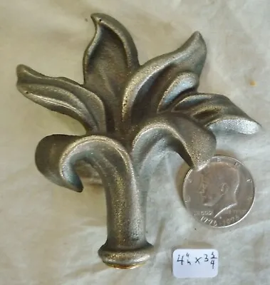 Lamp Finial CAST IRON FLORAL LEAVES 4  H X 3 3/4  W LARGE  RA • $24.99
