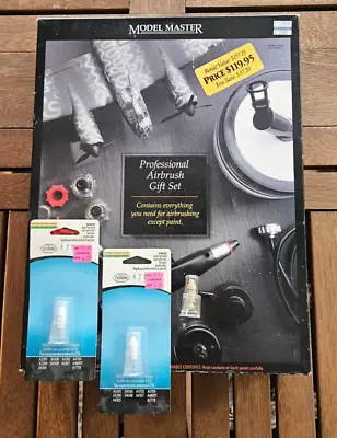 OPEN BOX/USED 1996 Testors Model Master Pro Airbrush Set +Aztec Nozzles AS IS • $60