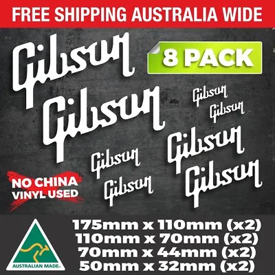 Gibson Guitar 8 Pack Sticker Window Car Van Amp Laptop Trailer Ute Toolbox Decal • $12.95