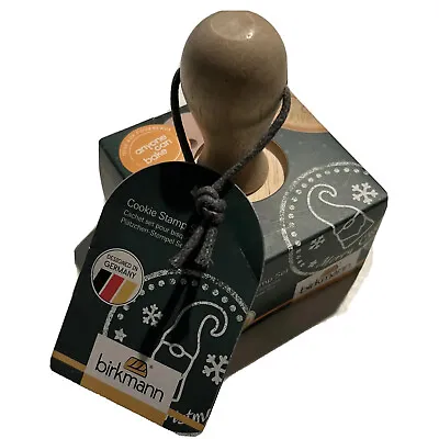 BIRKMANN German FLAMINGO DACHSHUND GNOME Wooden COOKIE Stamp STAMPER Set 3 New • £22.18