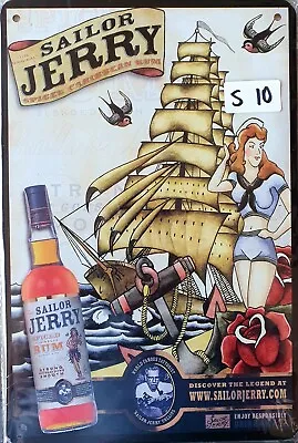 Sailor Jerry Spiced Rum Metal Tin Signs Bar Shed & Man Cave Signs AU Seller • $9.95