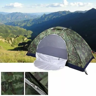 1 2 3 Person Instant Pop-Up Camping Tent Family Hiking Camouflage Waterproof UK • £26.89