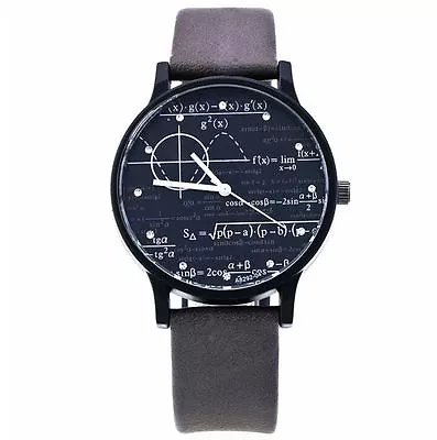 Modern Novelty Wrist Watches W/Math Equations On Dial & Leather Bands Gift  • $29.99