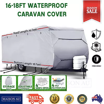 16FT 17FT 18FT Caravan Campervan Cover Pop Top Water Resistant UV Heavy Duty • $147.11
