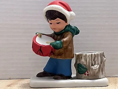 Vintage Little Drummer Boy Candle Holder Ceramic Christmas Decoration Signed • $19.95