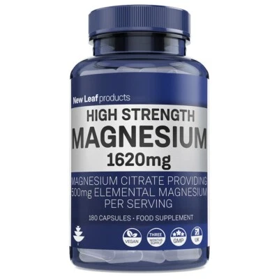 £14.95 • Buy Magnesium Citrate Supplements 1620mg -180 Vegan High Strength Magnesium Capsules
