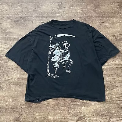 Vintage Grim Reaper T-Shirt 1990s Men's Size Boxy Large L/XL Single Stitched • $59.99