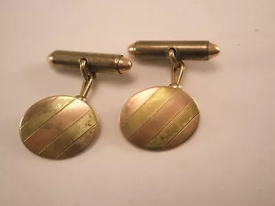 14K Yellow Gold Plated Vintage Cuff Links D77 • $43.49