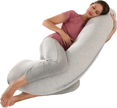 $67.02 • Buy Pregnancy Pillow J Shaped Pregnancy Wedge Pillow Full Body Pillow With Removable