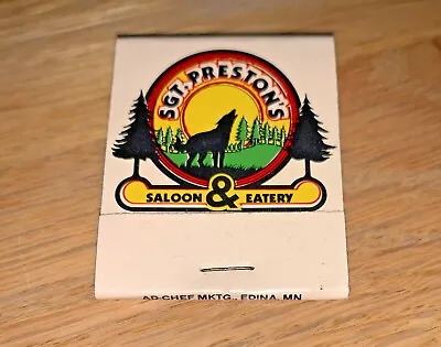 Vintage SGT. PRESTON'S SALOON Matchbook 211 Cedar Ave MINNEAPOLIS • $6.50