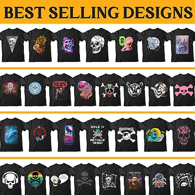 Skull Biker Devil Heavy Metal Rock Demon Unisex Tee Top Mens T Shirts #P1 #PR #M • £8.99