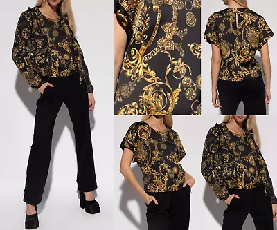 Versace Jeans Couture Patterned Baroque Top Blouse Shirt Iconic New Hot XS • $203.02