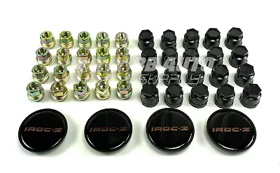 GOLD Wheel Center Caps 16  W/ Lug Nuts Black Covers Set For 85-87 IROC Z Camaro  • $119.95