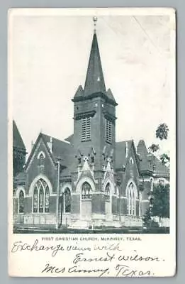 First Christian Church MCKINNEY Texas Antique Collin County Postcard UDB 1900s • $12.99