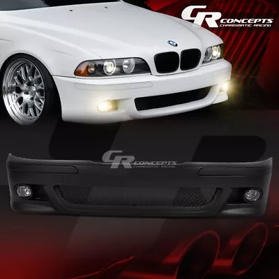 Black Front Bumper Body Kit+lh+rh Fog Light For 96-03 Bmw E39 5-series M5 Style • $260.95