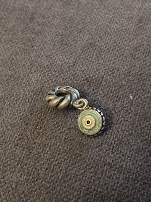 $55 • Buy Authentic Pandora Silver Evil Eye Blue Enamel Dangle Charm #790529 RARE RETIRED