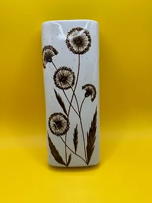 Art Pottery Ceramic Wall Pocket Embossed Hand Painted Floral Bud Vase • $17.99