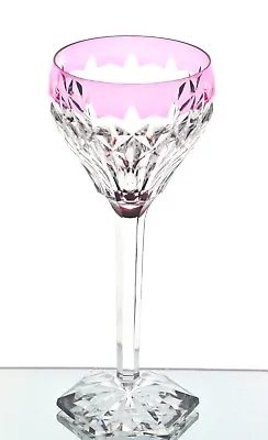 $85 • Buy Val St Lambert Pink Cut To Clear Cased Crystal Wine Goblet