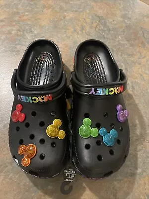 Crocs X Disney Rainbow Pride Celebration Mickey Mouse Classic Clog Men’s Size 12 • $100