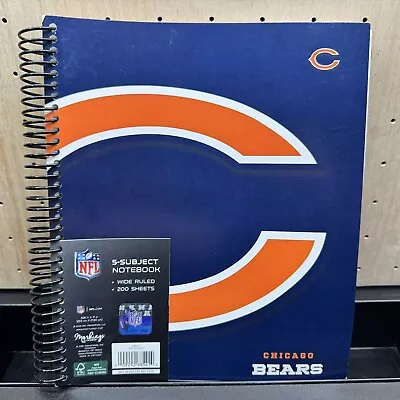 5 Subject Notebook Wide Ruled Chicago Bears Football NFL • $25.73